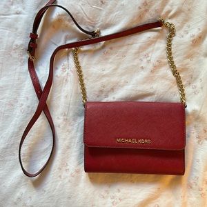 Michael Kors Chain-Link Saffiano Leather Crossbody Bag - new